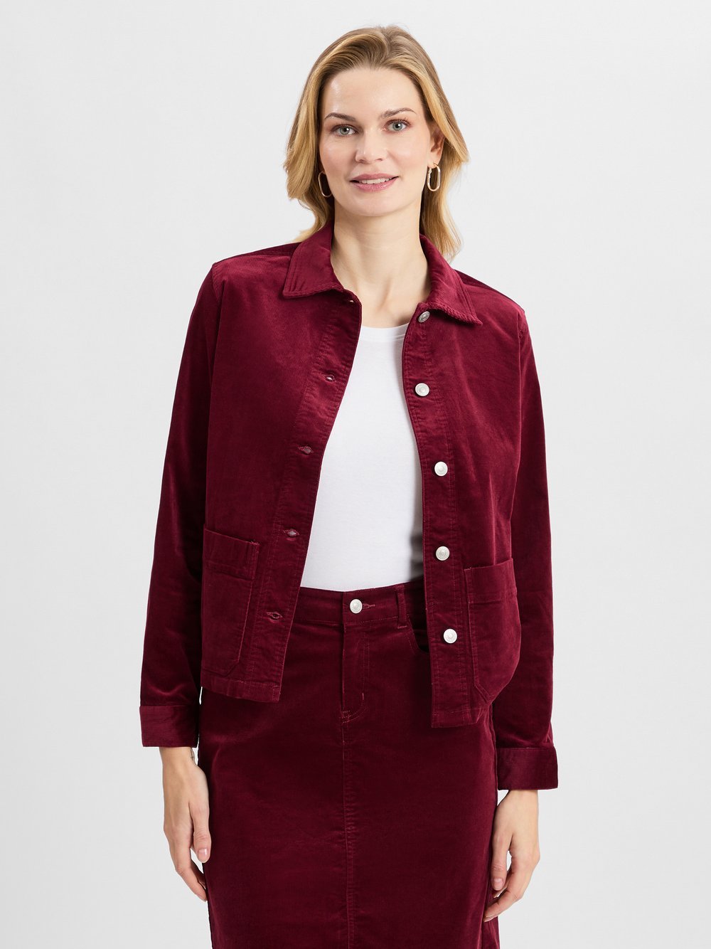 Marie Lund Cordjacke Damen Baumwolle rot, S