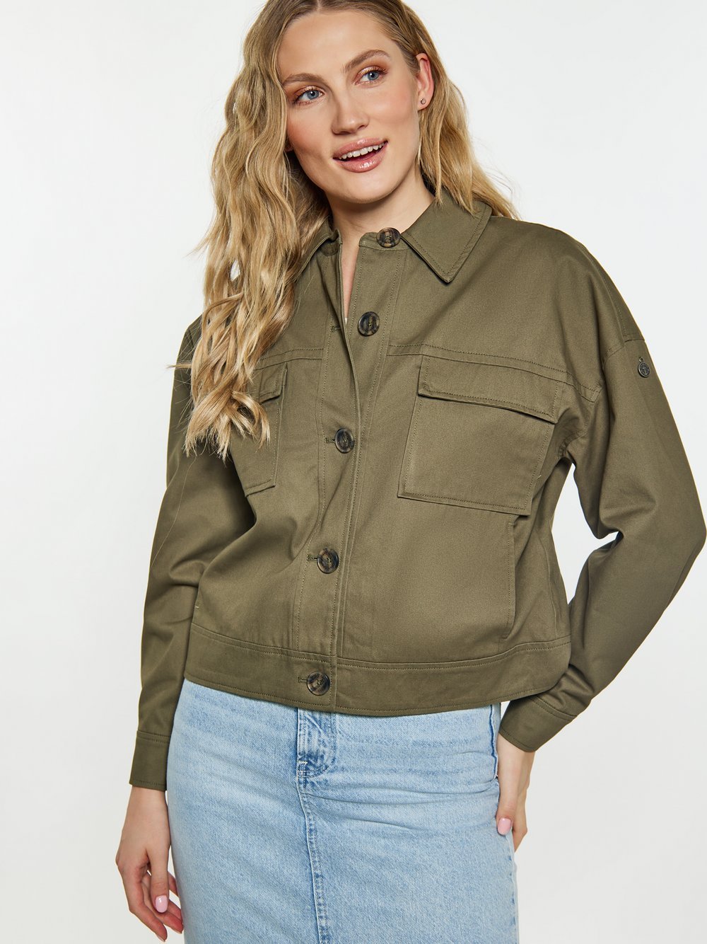 Dreimaster Jacke Damen Baumwolle grün, XXL