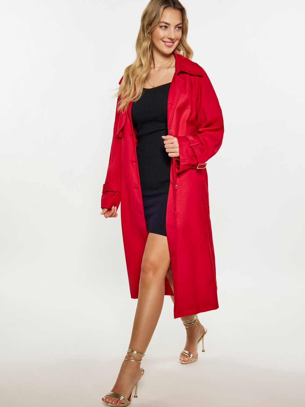 Faina Mantel Damen rot, XXL