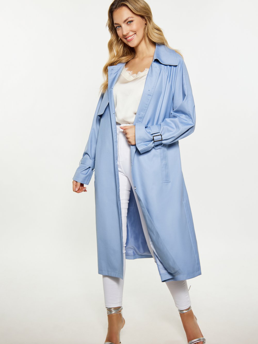 Faina Mantel Damen blau, L