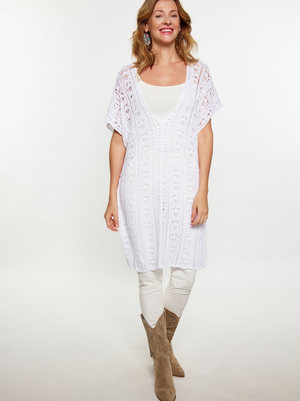 Usha Poncho Damen weiß, XS/S