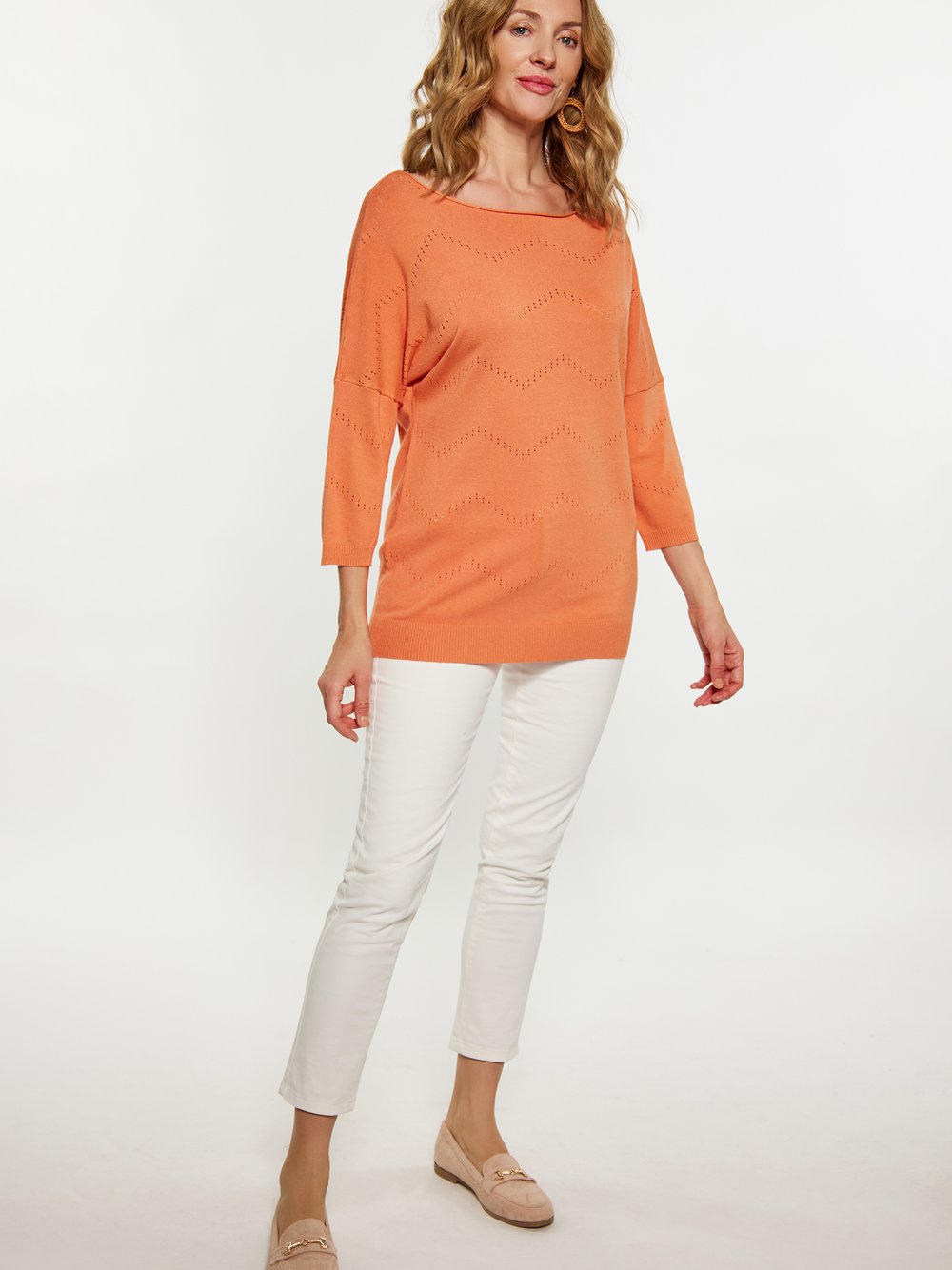 Usha Pullover Damen Viskose orange, M/L