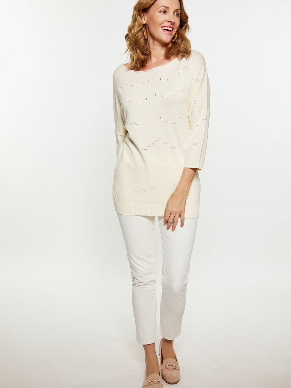 Usha Pullover Damen Viskose beige, M/L