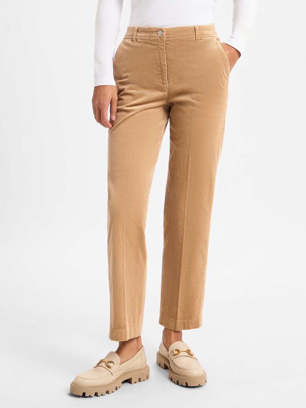 Marie Lund Cordhose Damen Baumwolle beige, 36