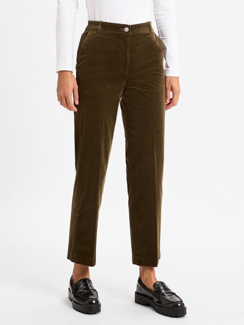 Marie Lund Cordhose Damen Baumwolle grün, 42