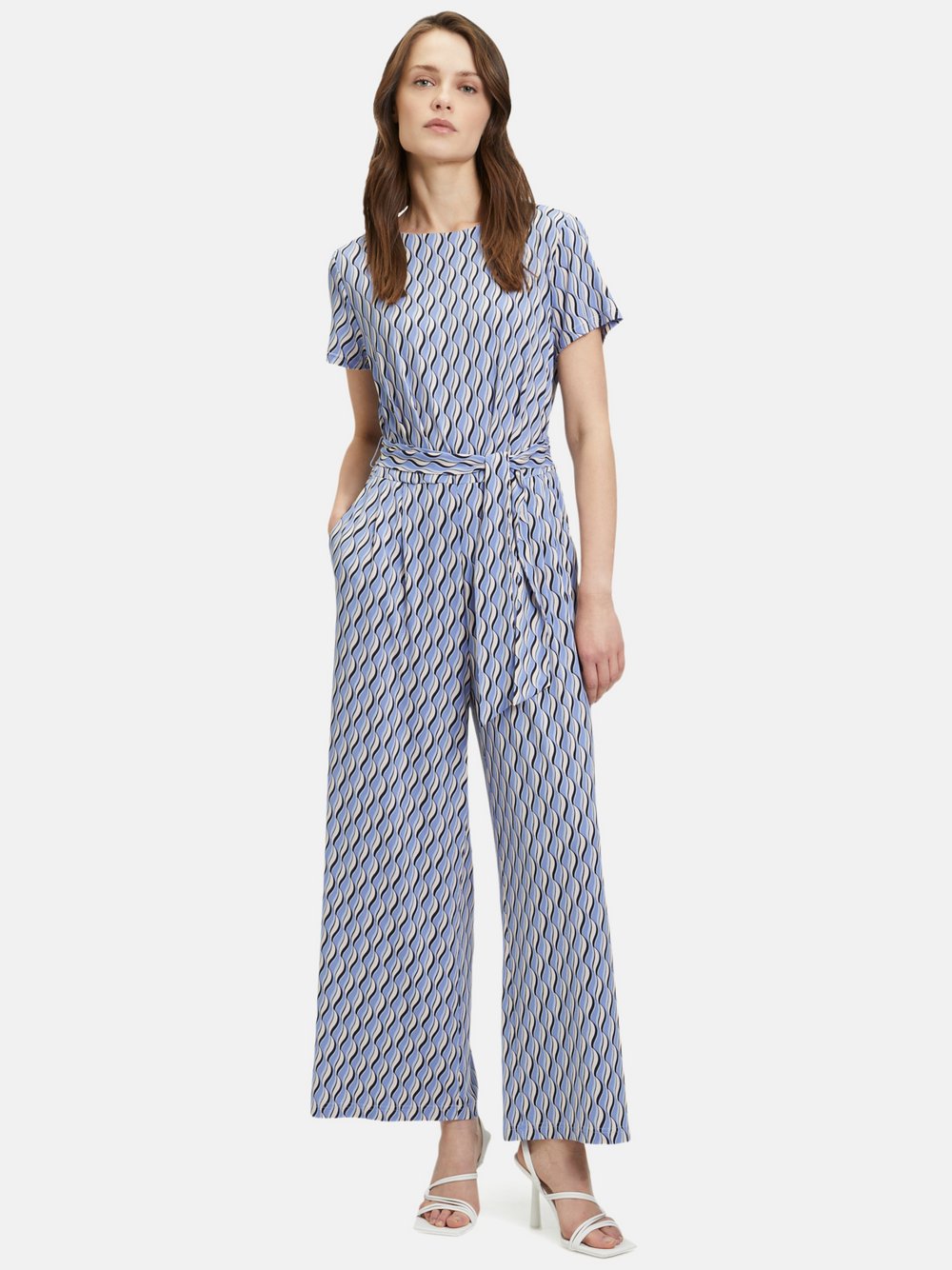 Betty Barclay Jumpsuit Damen blau gemustert, 46