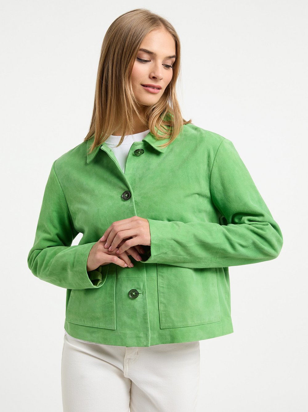 Frieda & Freddies Lederjacke Damen grün, 40