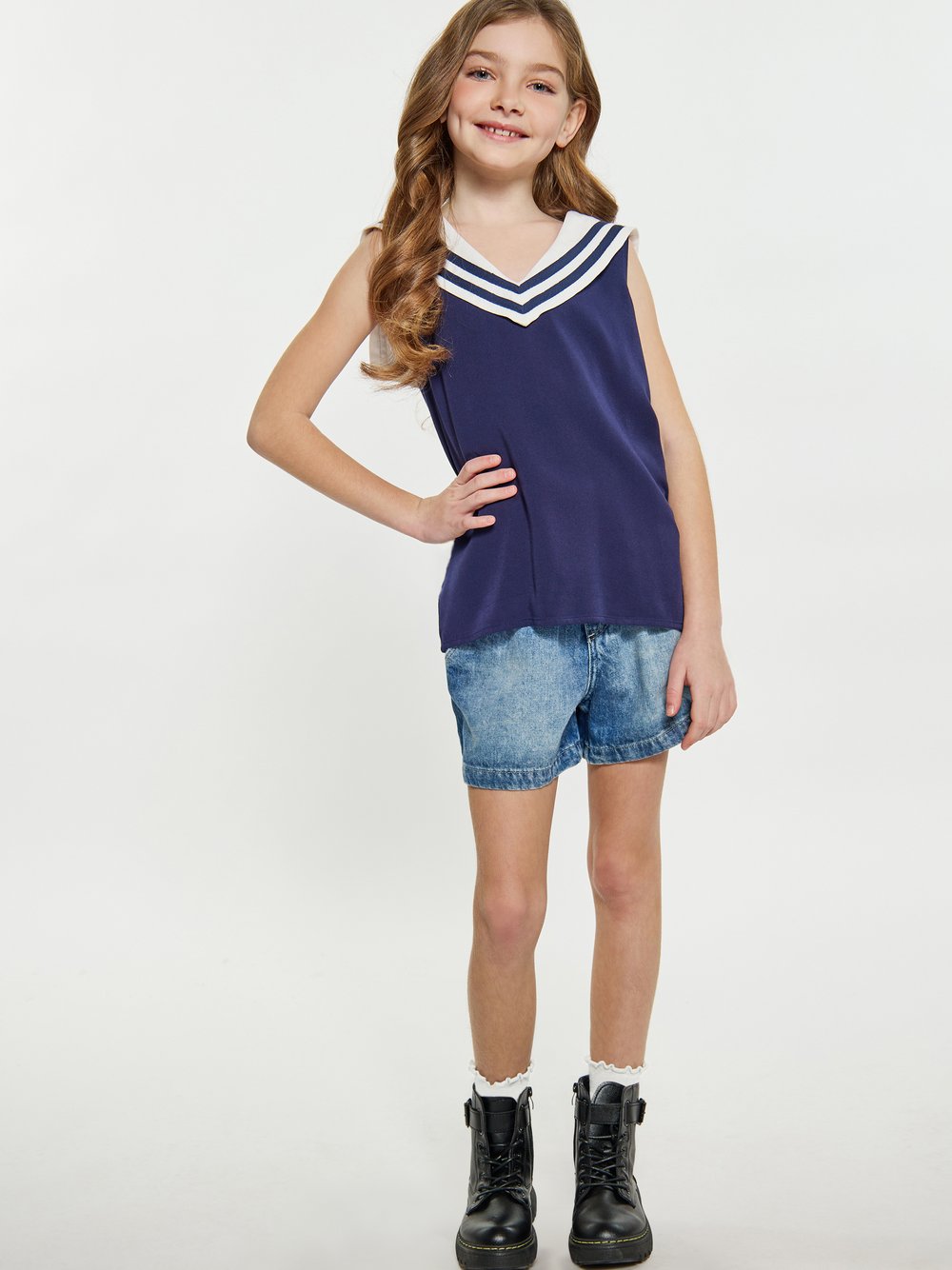 Dreimaster (Kids) Bluse Mädchen Viskose blau, 122