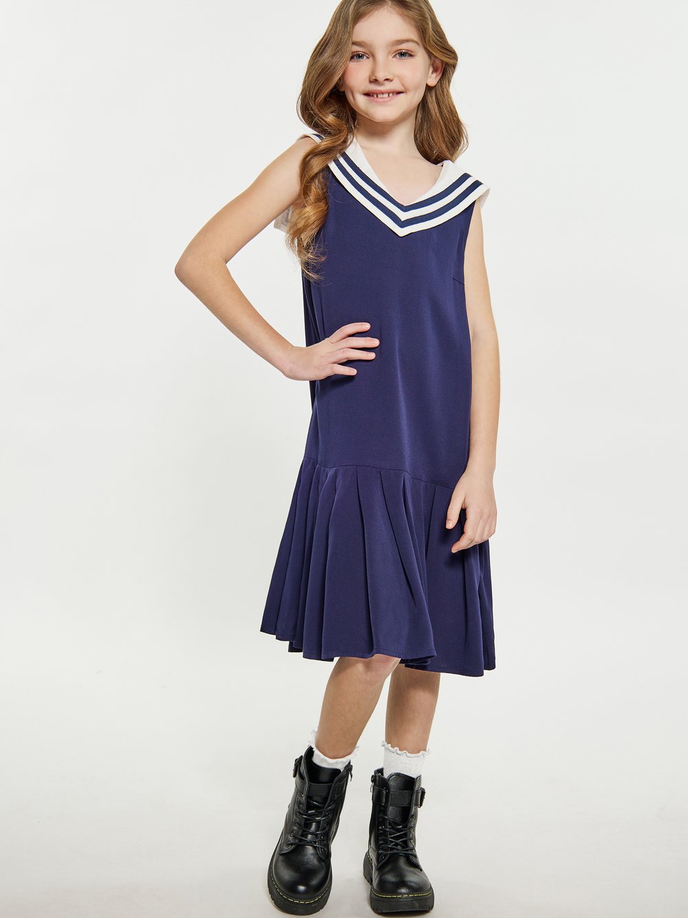 Dreimaster (Kids) Kleid Mädchen Viskose blau, 134