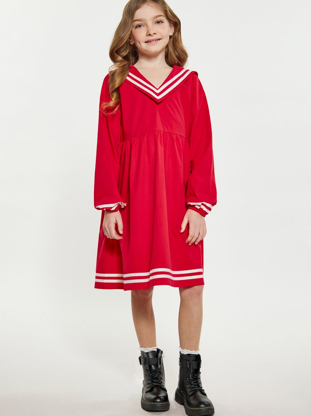 Dreimaster (Kids) Kleid Mädchen Baumwolle rot, 122