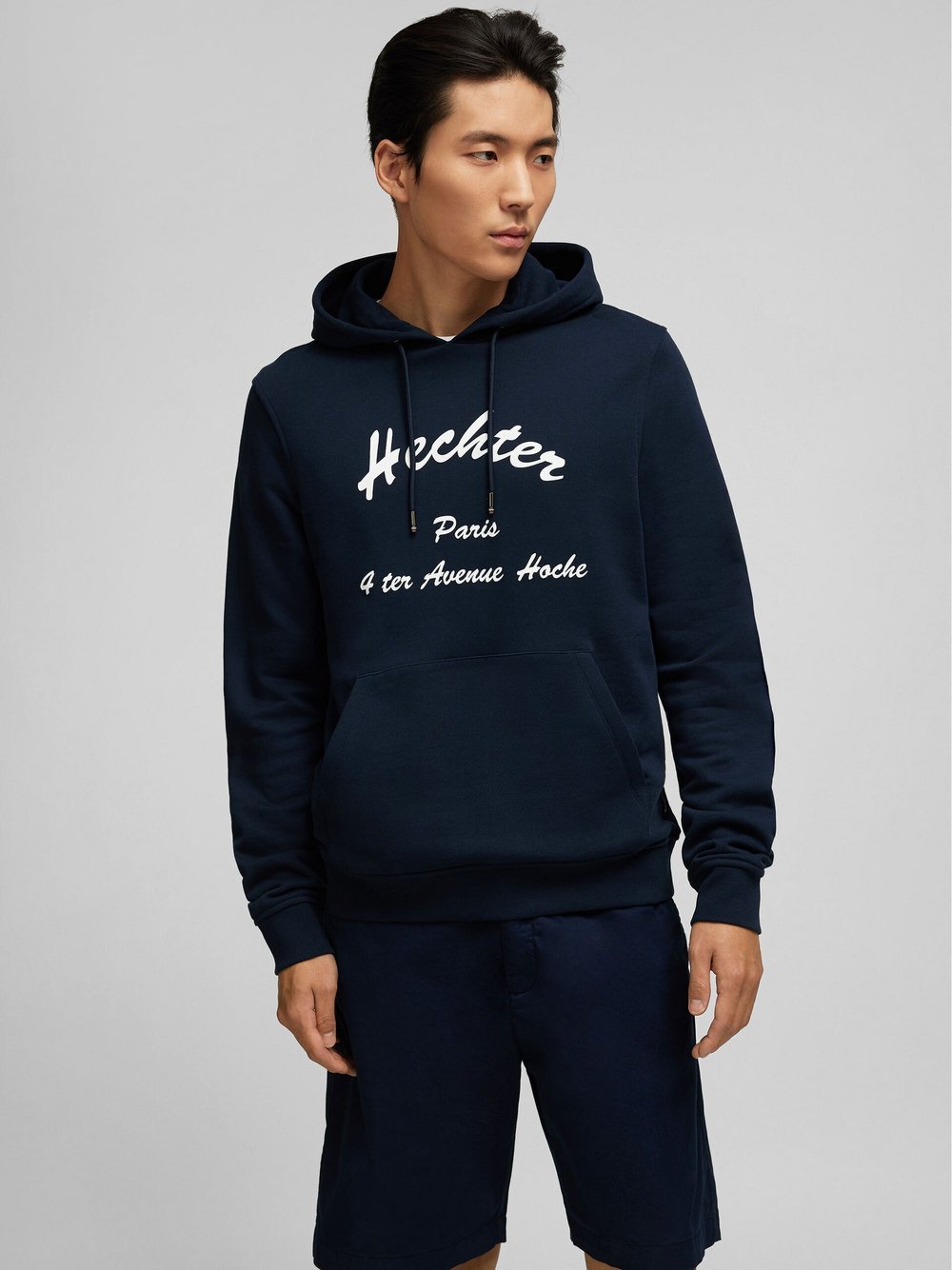 Daniel Hechter Hoodie Herren Baumwolle blau bedruckt, XXL