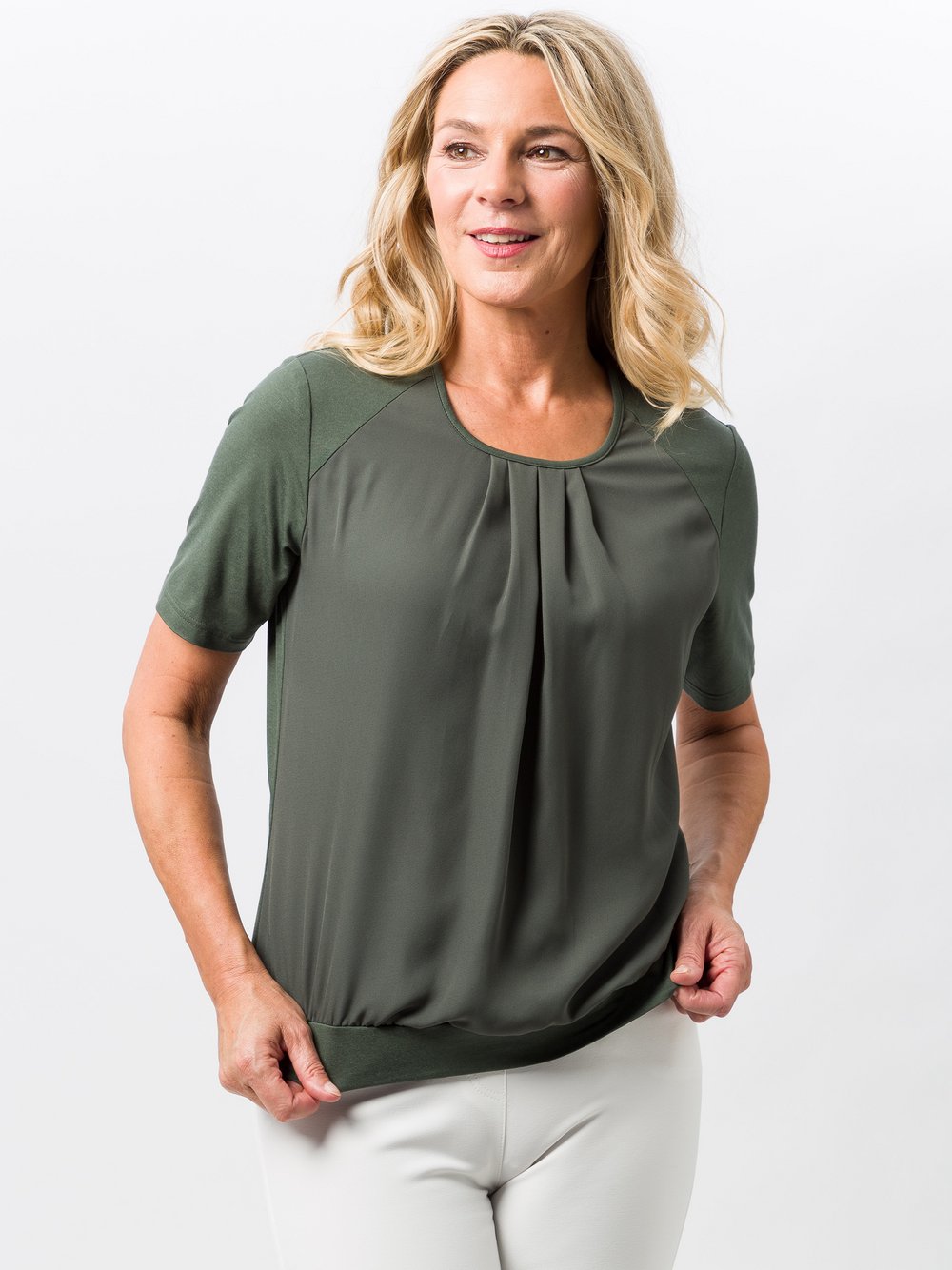 Frank Walder Blusenshirt Damen Viskose grün, 36