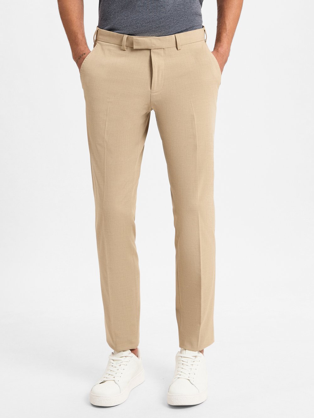 Finshley & Harding Baukasten-Hose Herren Slim Fit beige, 98