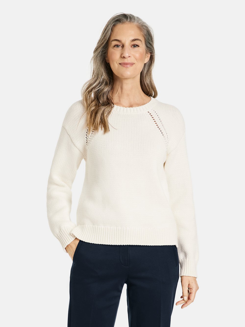 Gerry Weber Pullover Damen Baumwolle weiß, 38