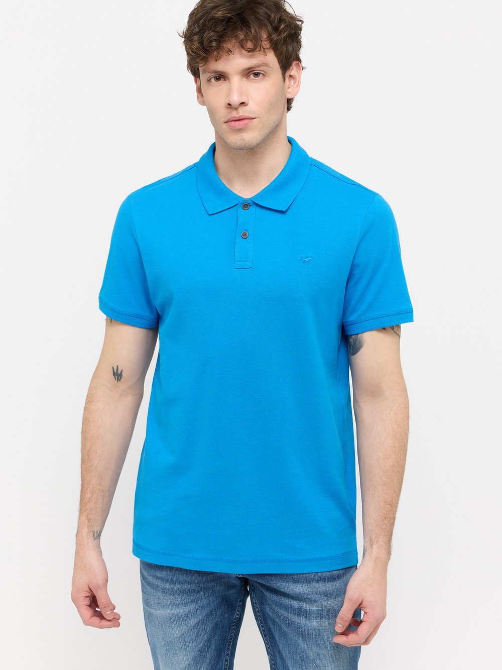 Mustang Polo Herren Baumwolle blau, XL