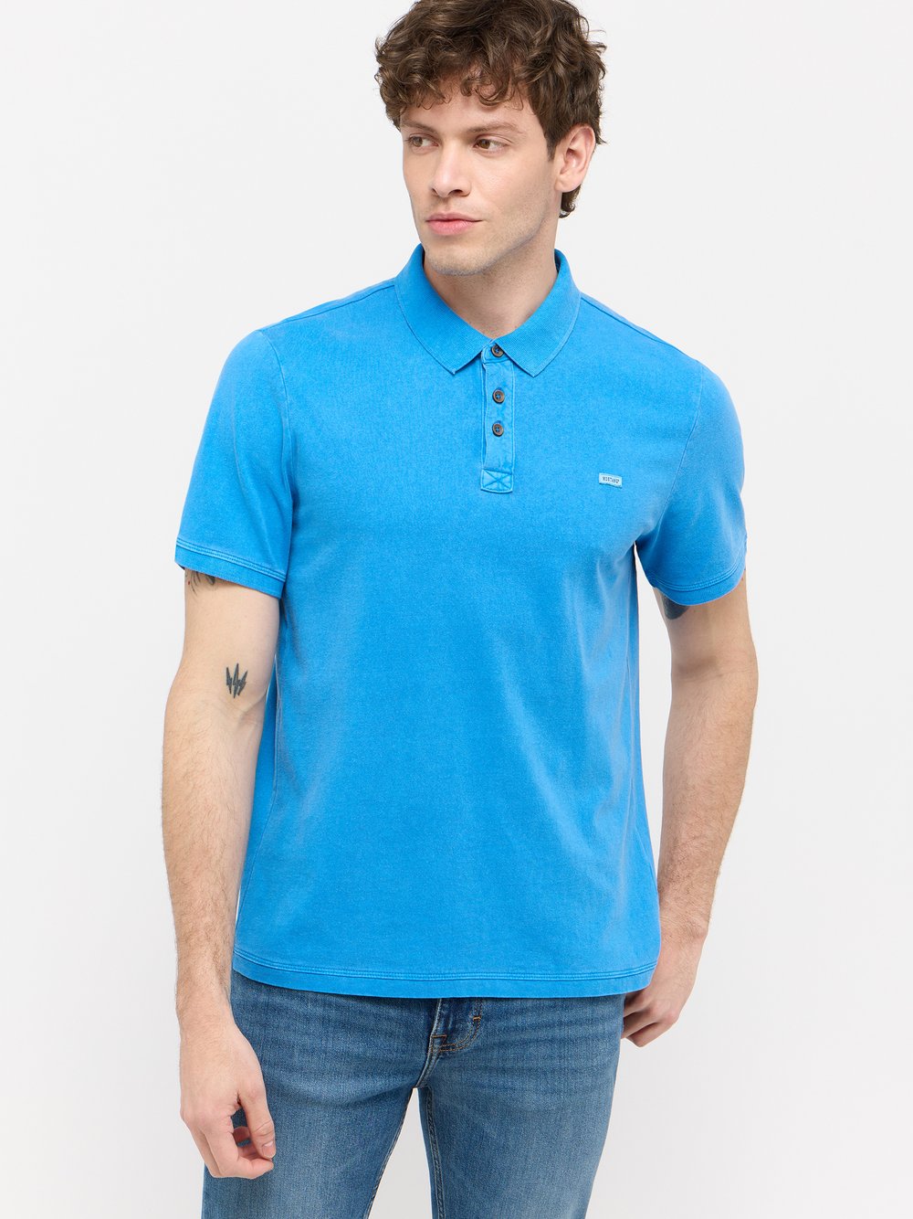 Mustang Polo Herren Baumwolle blau, XL