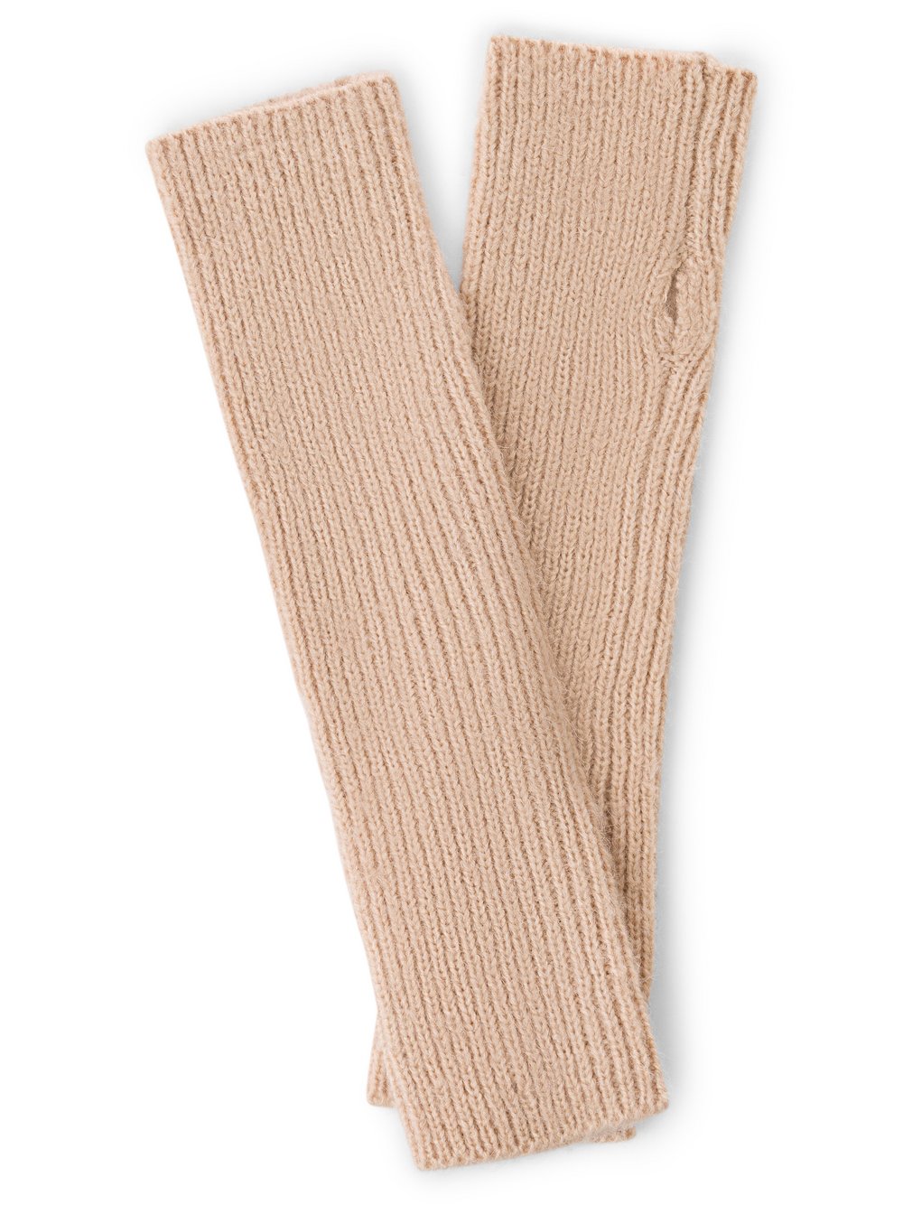 Marie Lund Handstulpen Damen Wolle beige, ONE SIZE