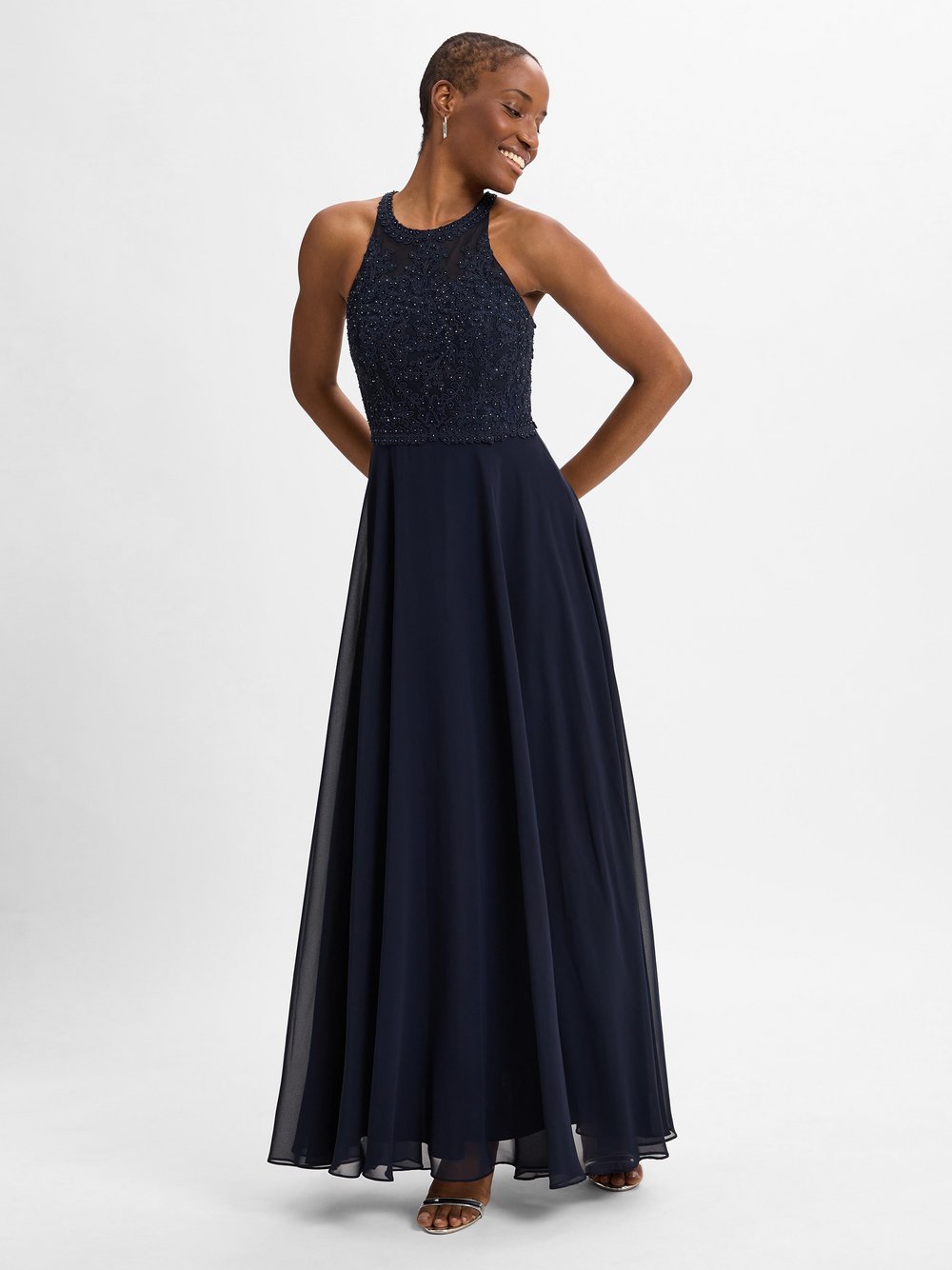 Marie Lund Abendkleid Damen Chiffon blau, 40