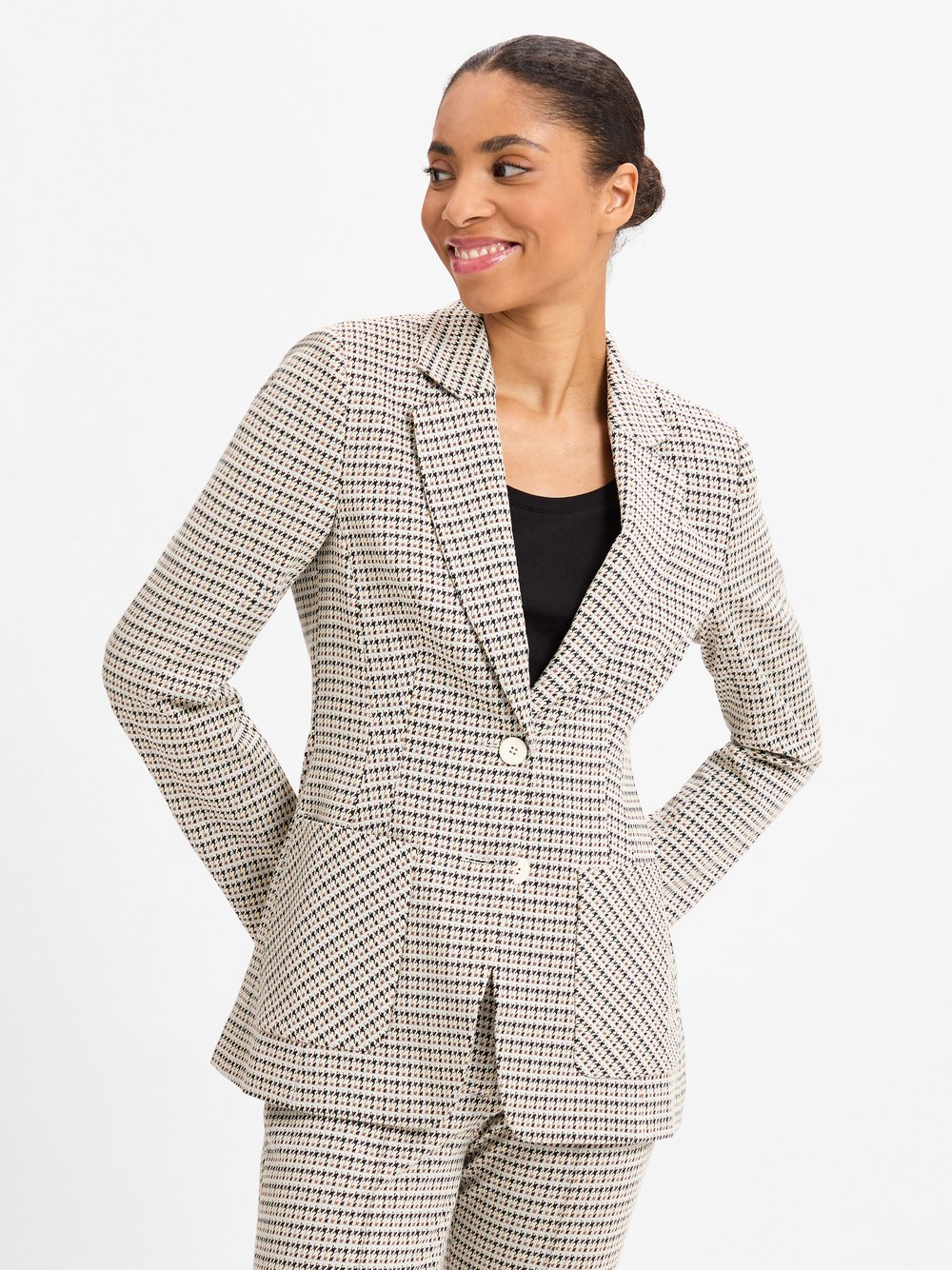 Marc Cain Blazer Damen Viskose beige gemustert, 42