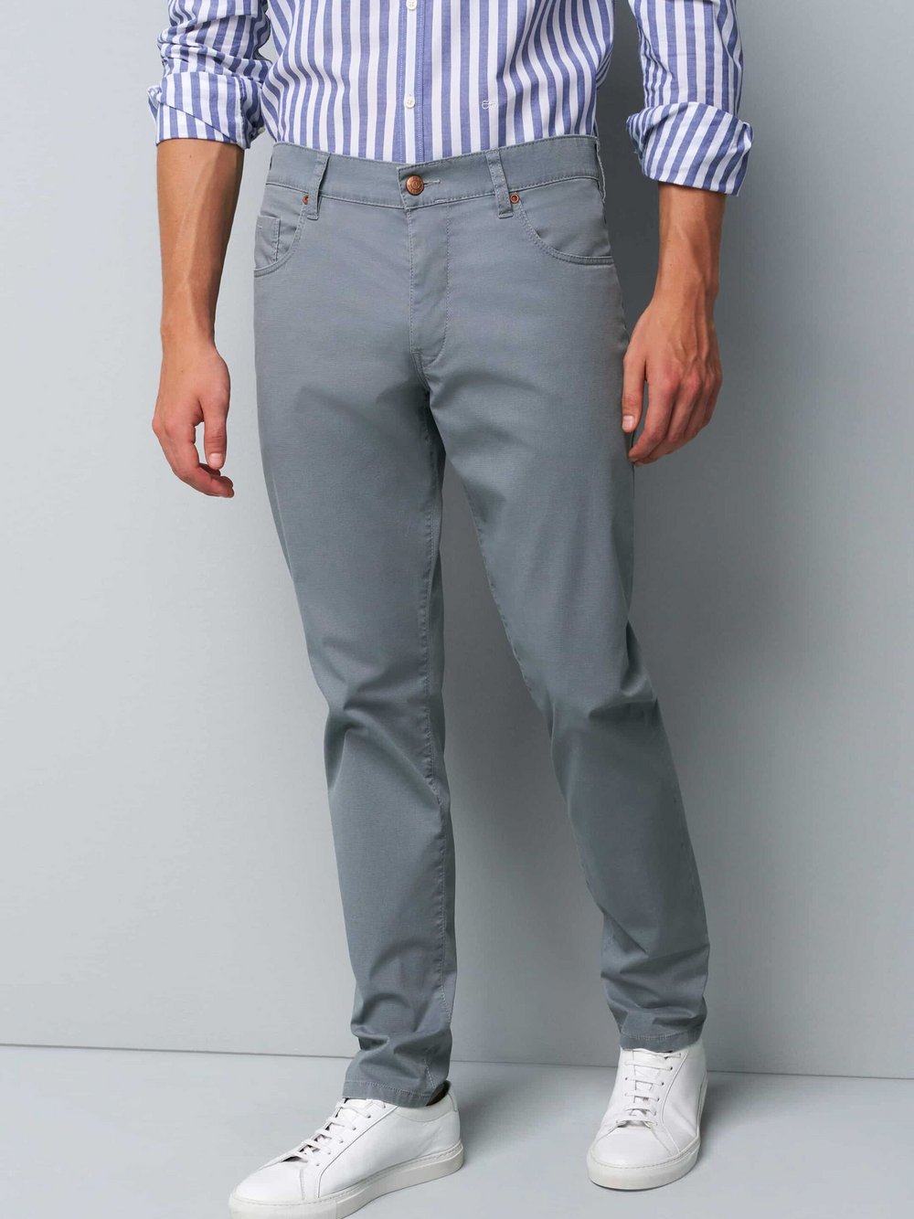 MEYER Chino Herren Baumwolle grau, 36-30