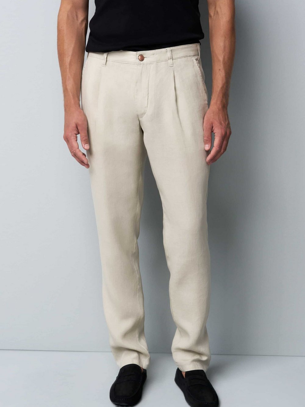 MEYER Chino Herren Leinen beige, 36-30