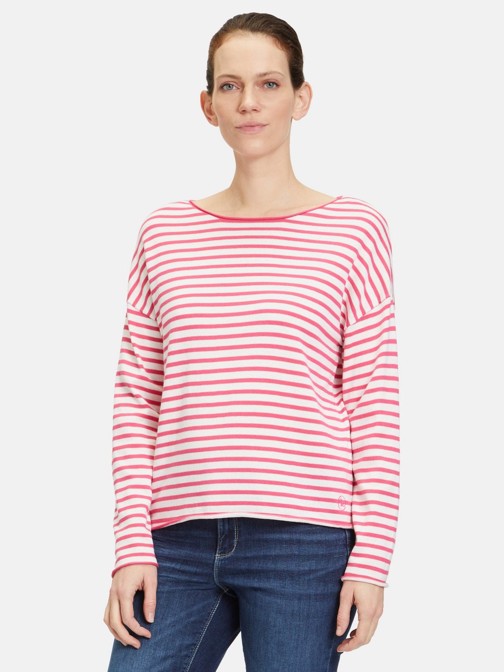 Betty & Co Strickpullover Damen weiß gestreift, 46