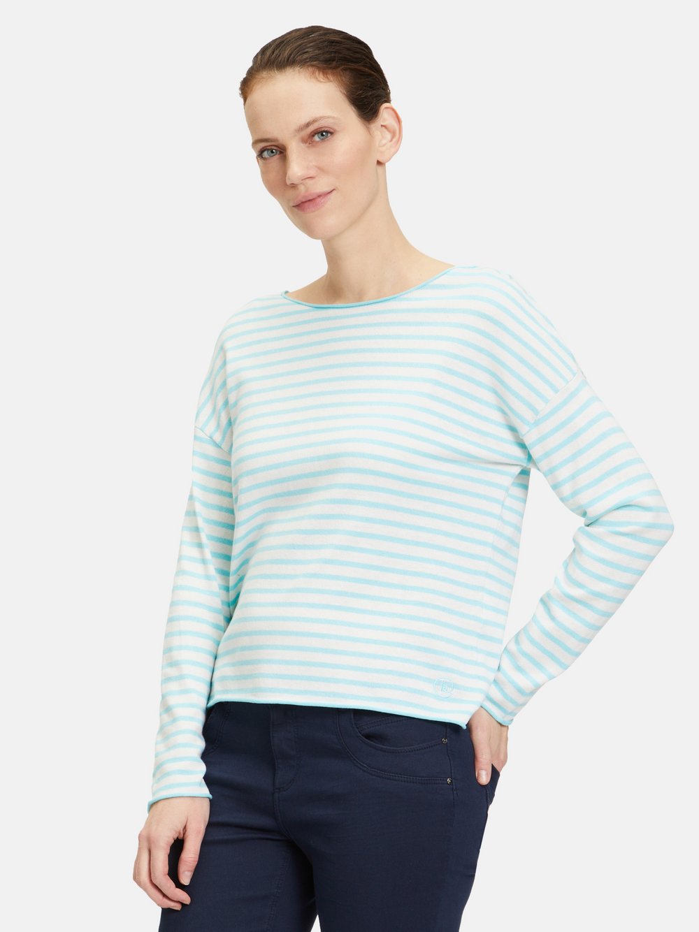 Betty & Co Strickpullover Damen weiß gestreift, 42