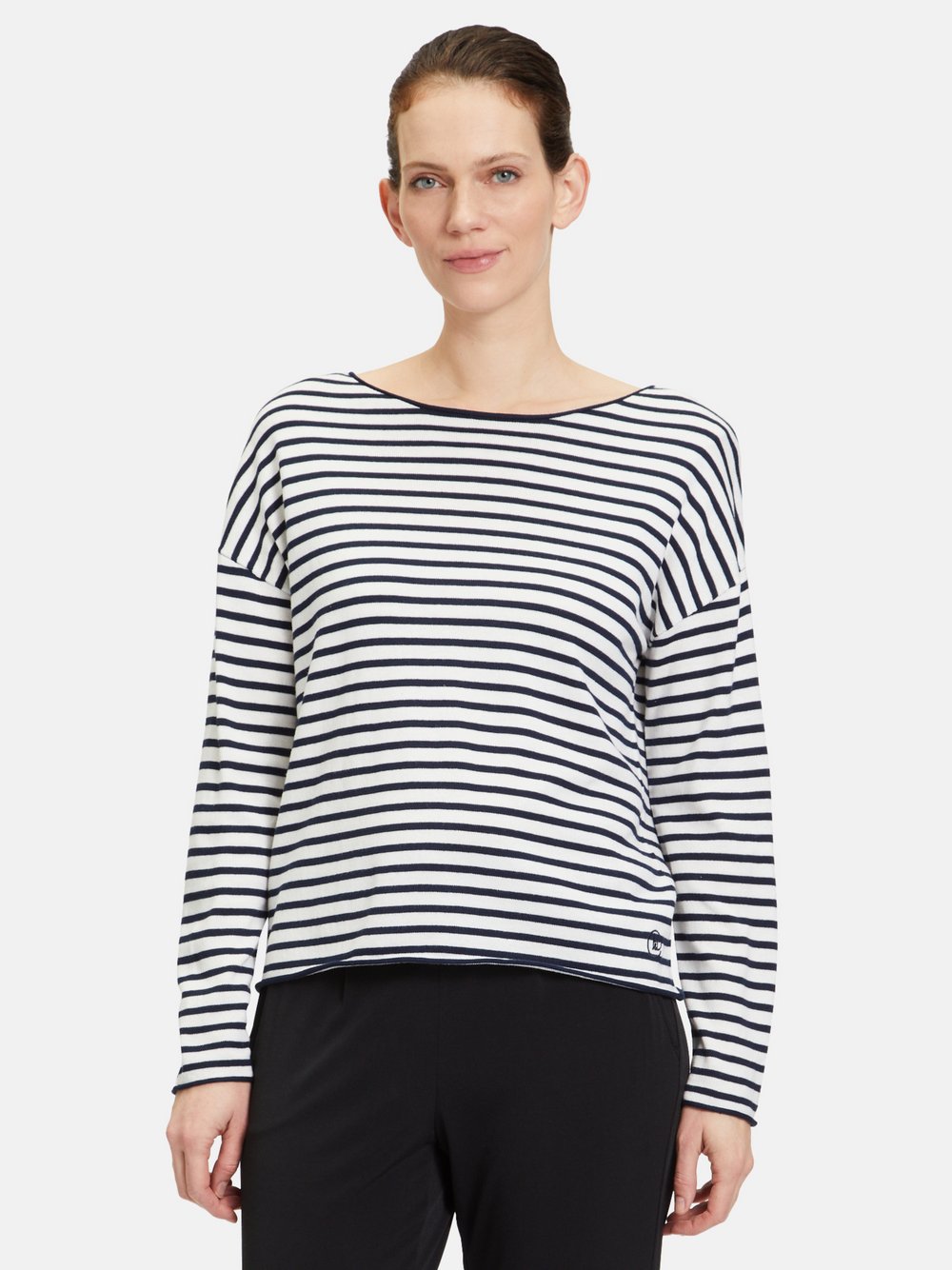 Betty & Co Strickpullover Damen weiß gestreift, 46