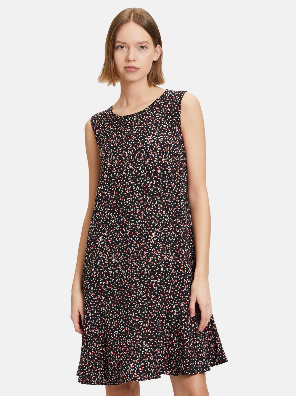 Betty & Co Casual-Kleid Damen Viskose schwarz gepunktet, 38