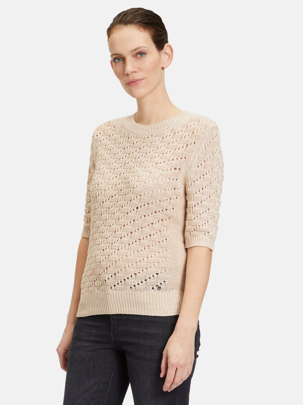 Betty & Co Strickpullover Damen Baumwolle beige, 44