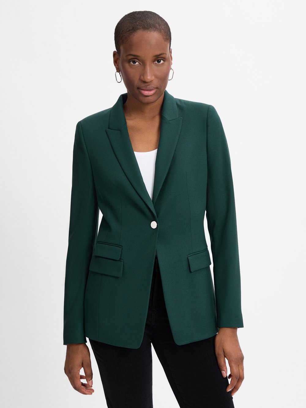 BOSS Blazer mit Woll-Anteil Damen Wolle grün, 36