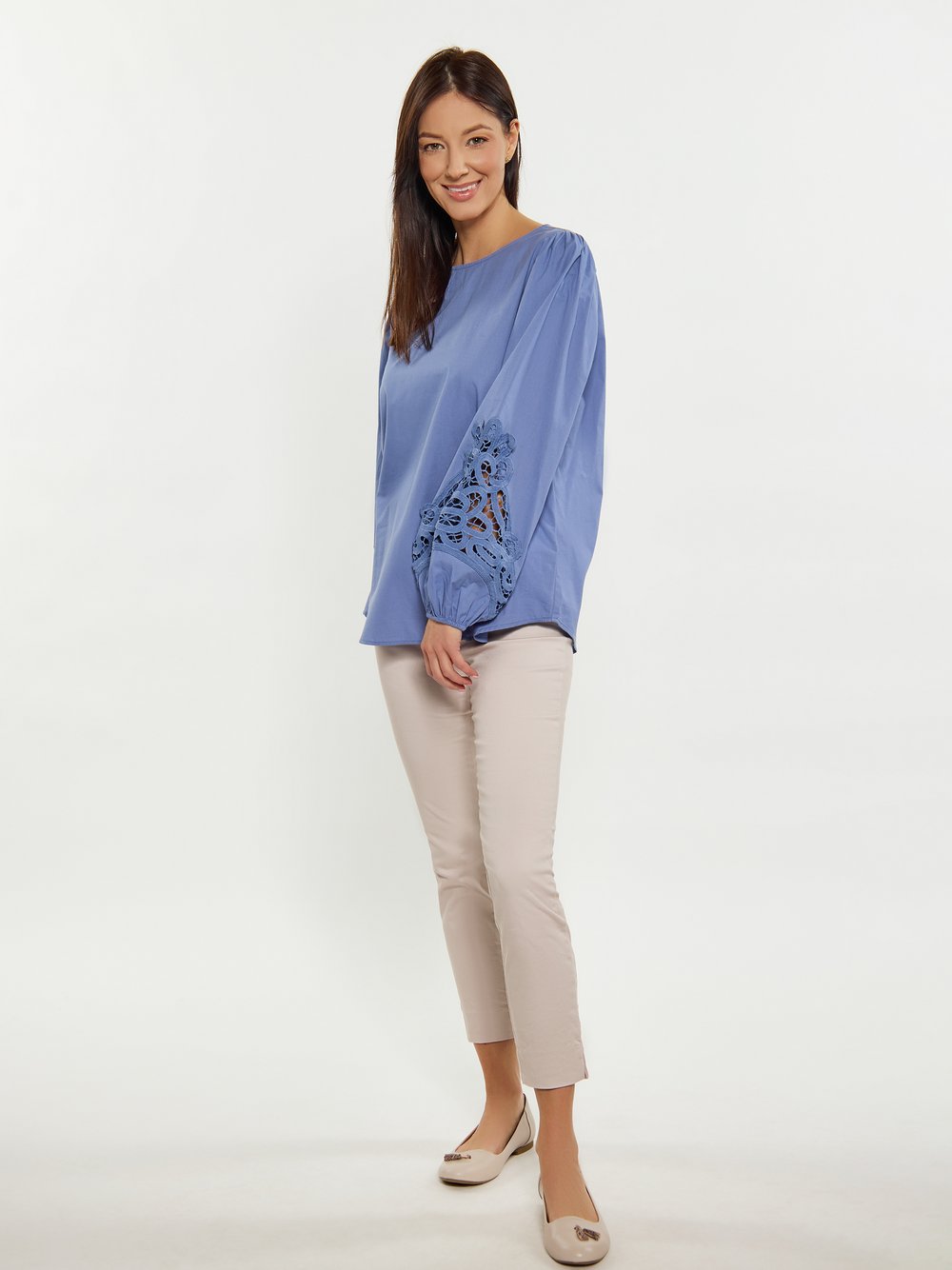 Usha Bluse Damen Baumwolle blau, M