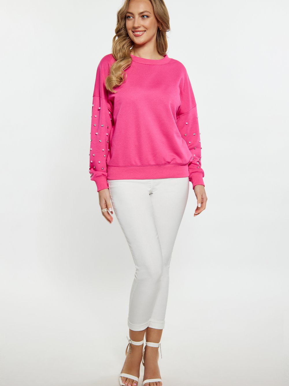 Faina Sweatshirt Damen Baumwolle pink, M