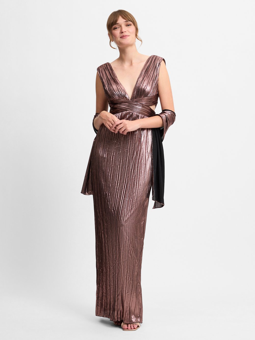 Unique Abendkleid mit Stola Damen roségold, 34