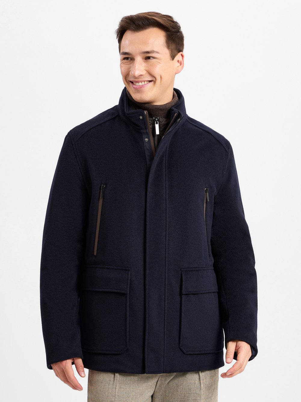 Bugatti Funktionsjacke mit Wollanteil Herren Wolle blau, 52