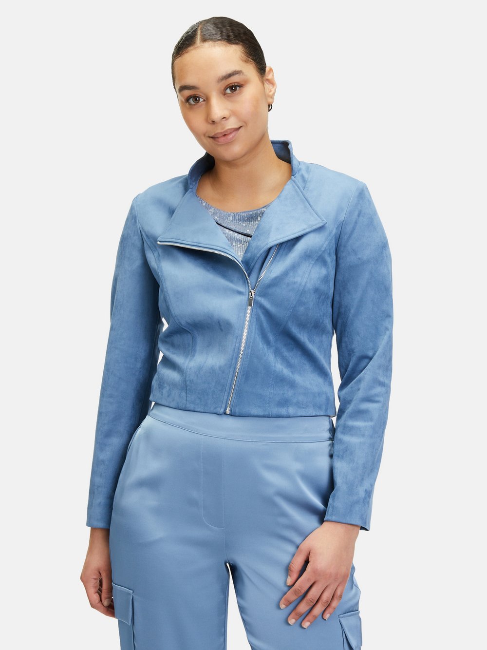 Vera Mont Bikerjacke Damen blau, 36