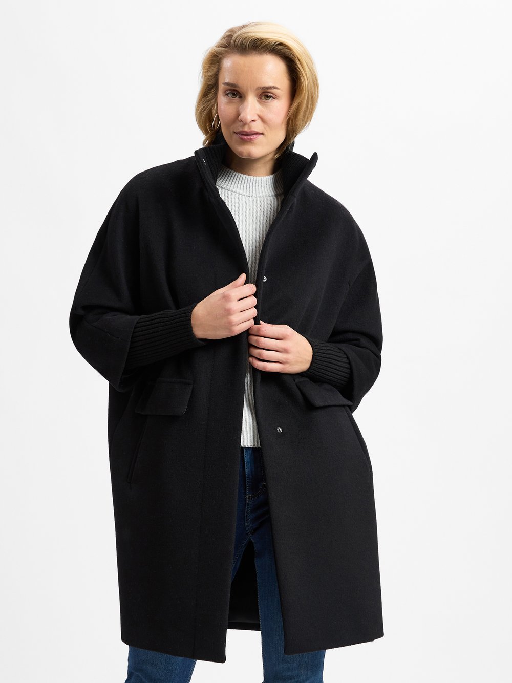 comma Kurzmantel Damen Wolle schwarz, 36