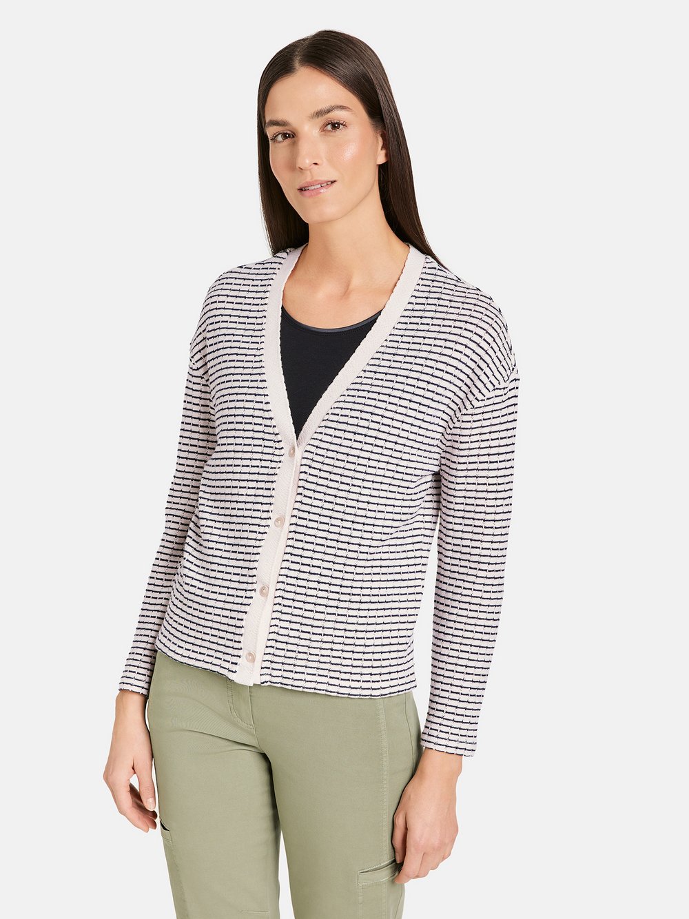 Gerry Weber Cardigan Damen Baumwolle mehrfarbig gestreift, 44