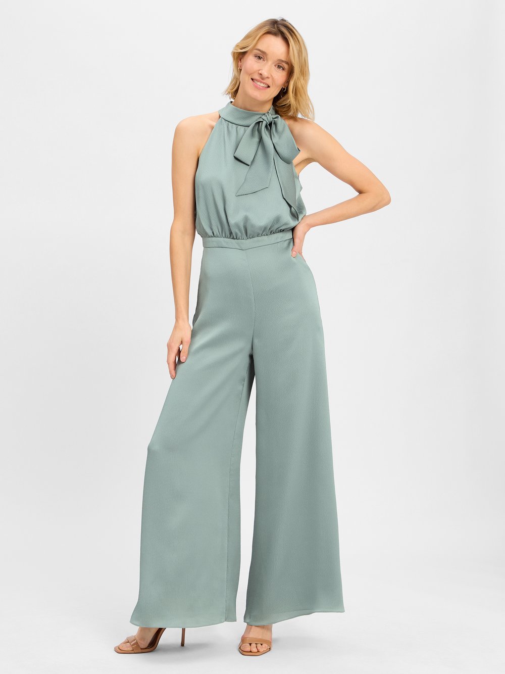 Swing Jumpsuit Damen grün strukturiert, 38