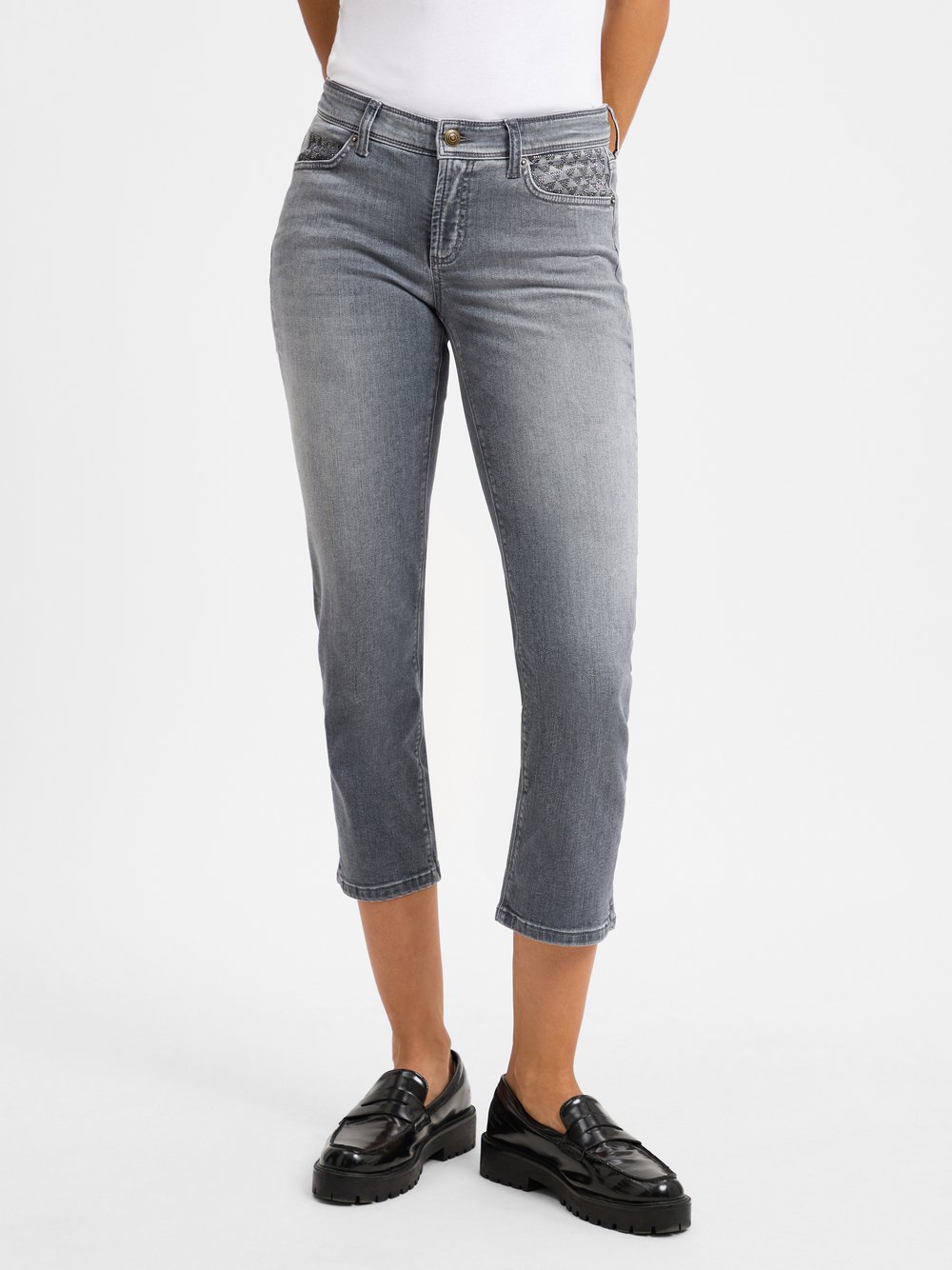 Cambio Jeans Damen Baumwolle grau, 40