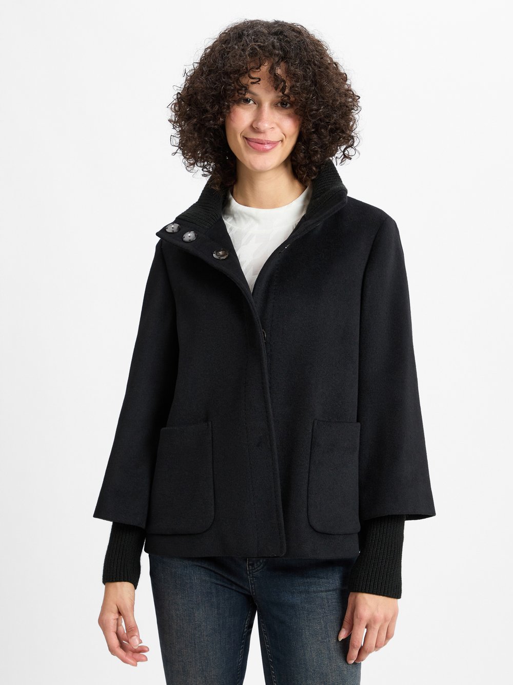 s.Oliver BLACK LABEL Jacke mit Wollanteil Damen schwarz, 42