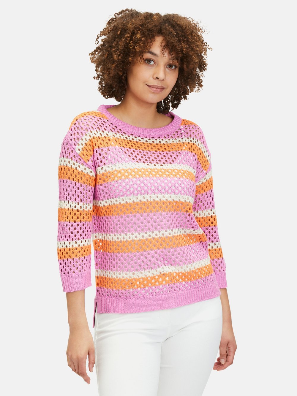 Betty Barclay Grobstrick-Pullover Damen rosa gemustert, 44