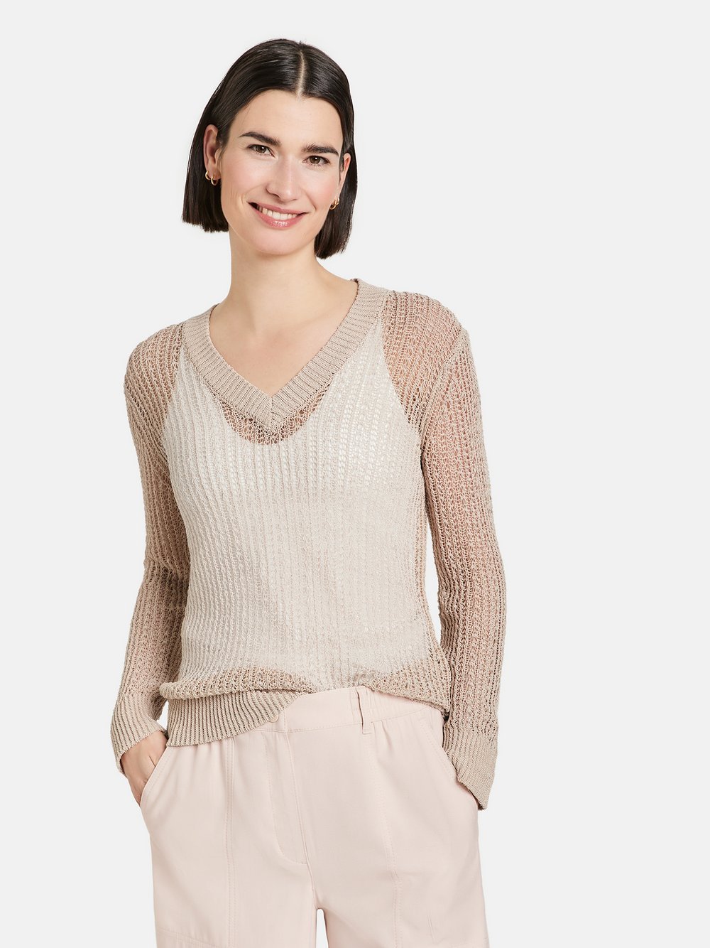 Gerry Weber Pullover Damen Baumwolle beige, 38