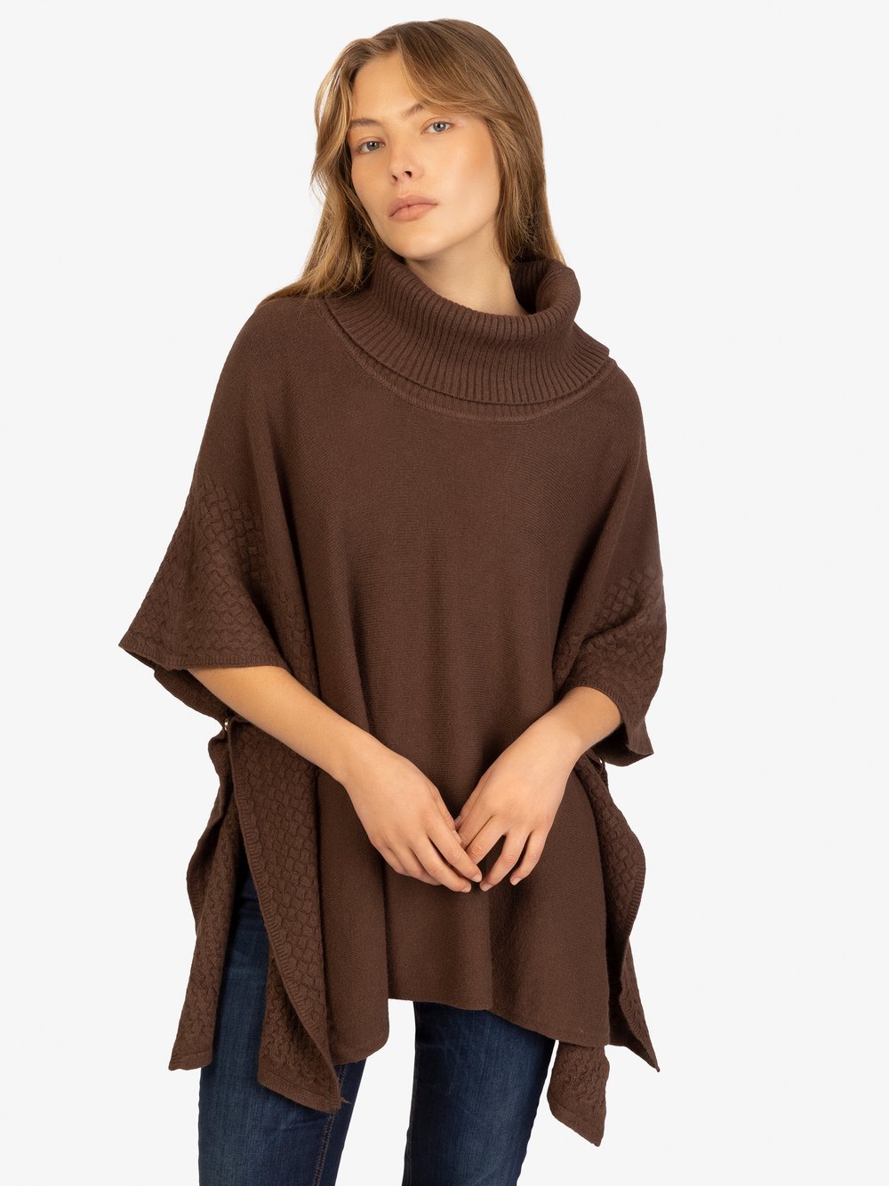 Kraimod Poncho Damen Viskose braun, 40