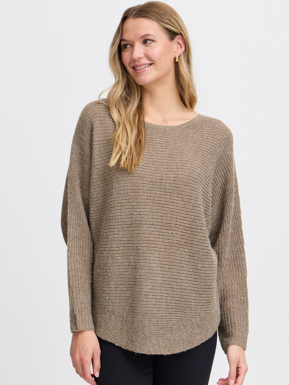 fransa Strickpullover Damen beige meliert, M