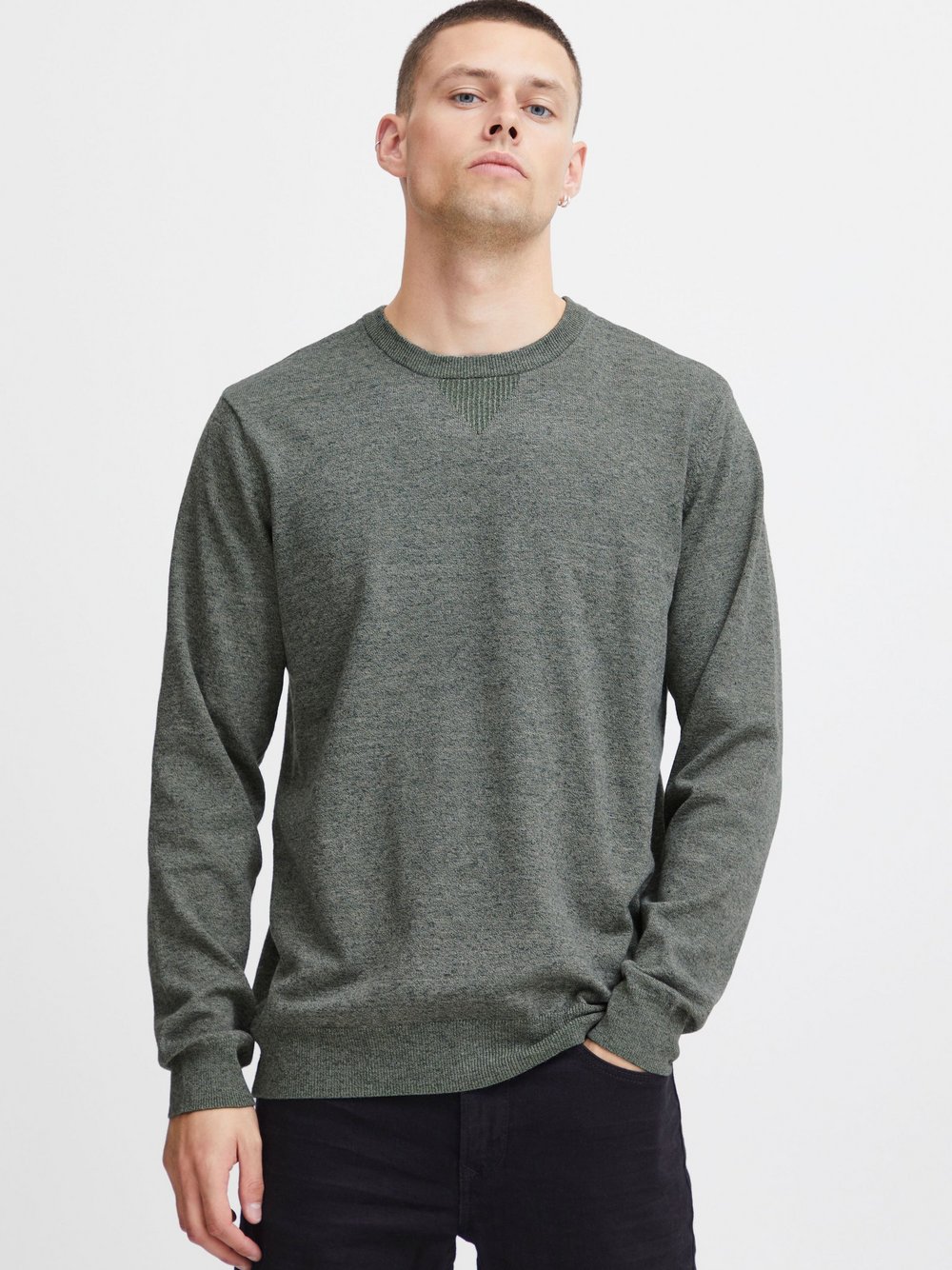 BLEND Strickpullover Herren grün meliert, XXXL