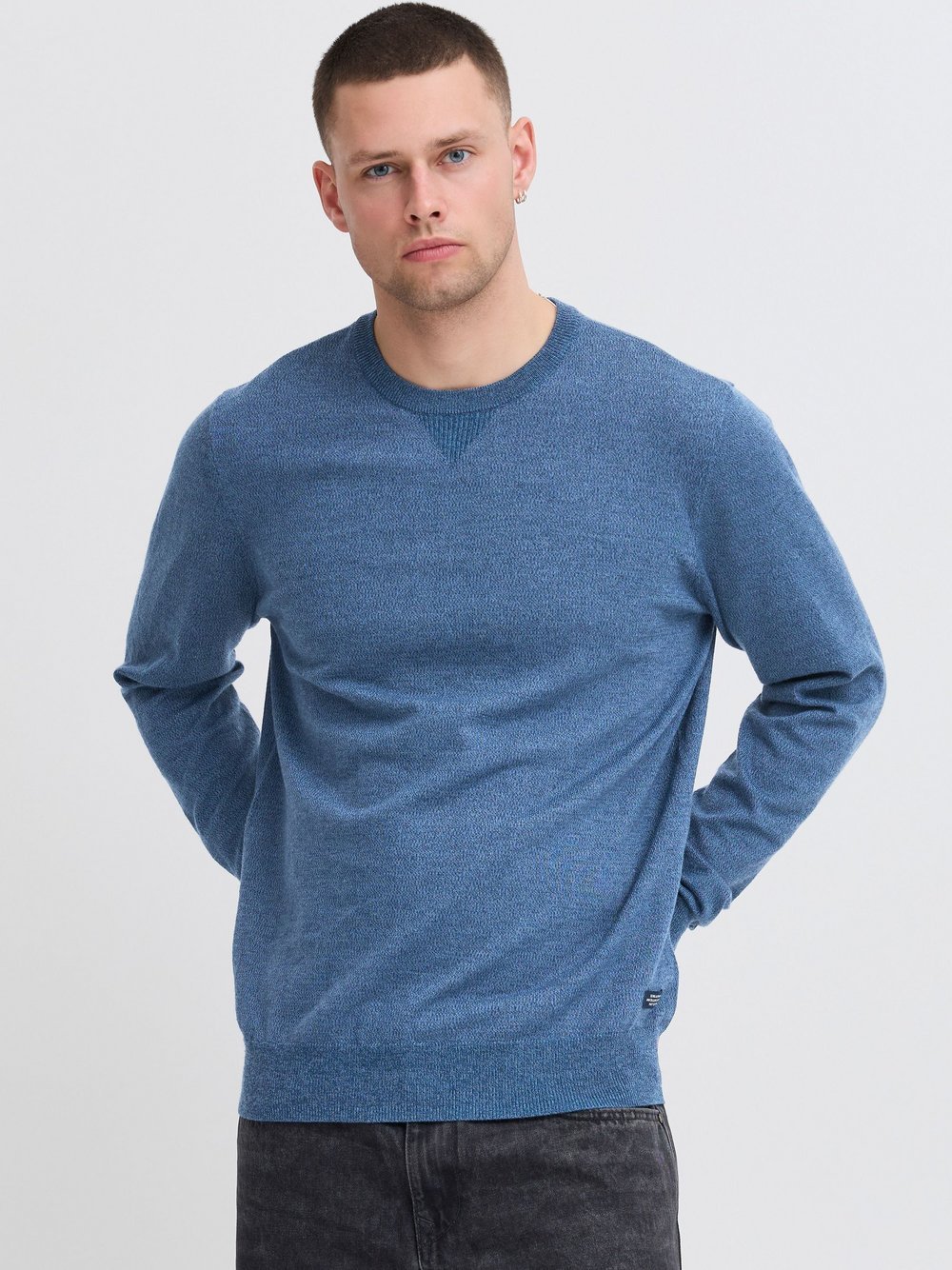 BLEND Strickpullover Herren blau meliert, XXL