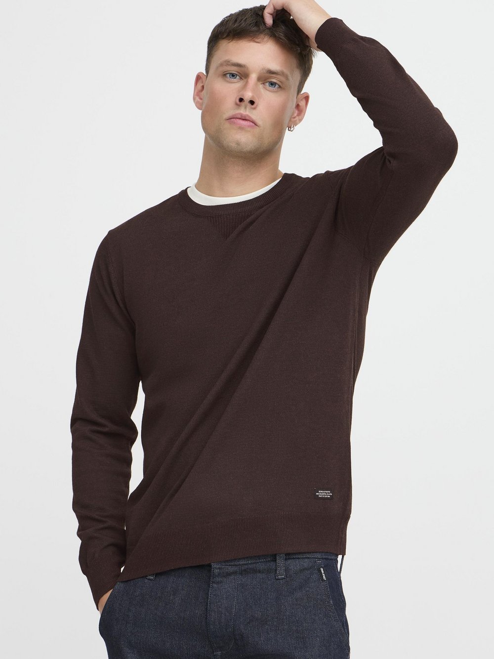 Thumbnail - BLEND Strickpullover Herren rot meliert, S