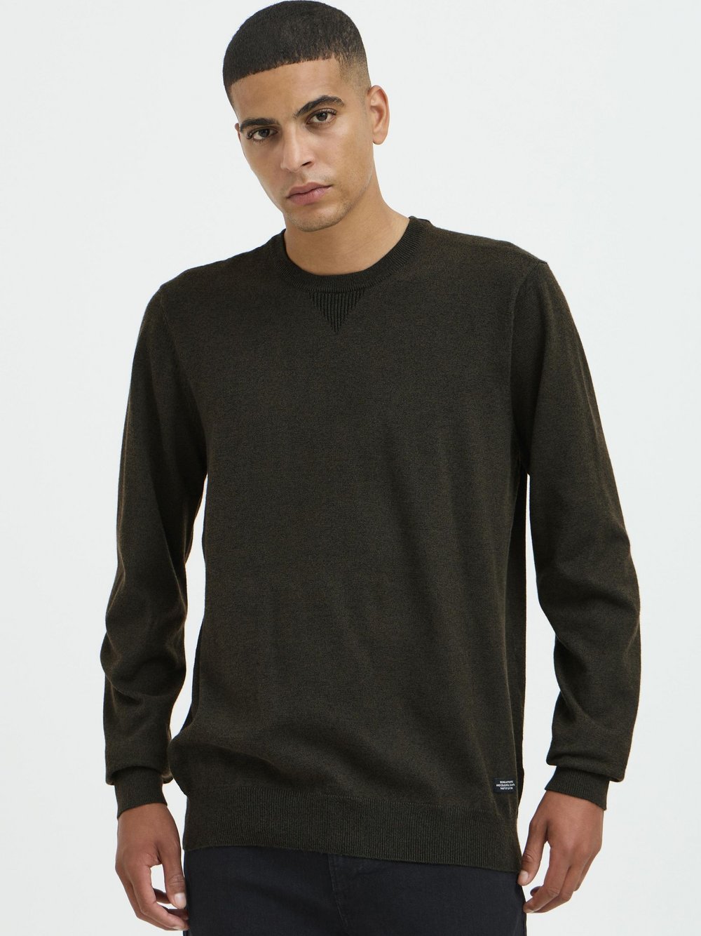 Thumbnail - BLEND Strickpullover Herren grün meliert, XXXL