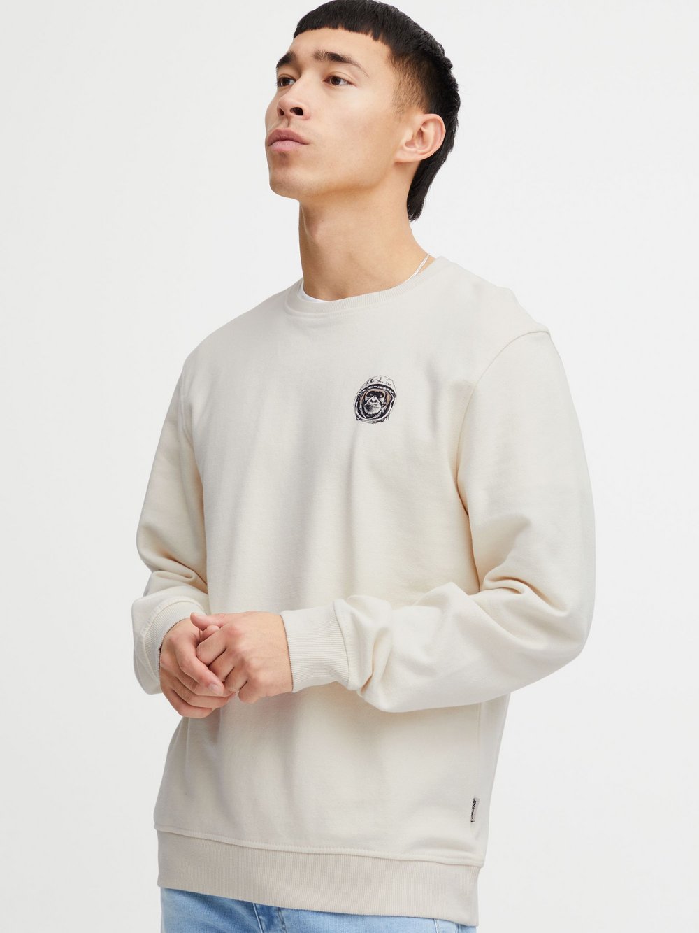 BLEND Sweatshirt Herren Baumwolle beige bedruckt, XXL